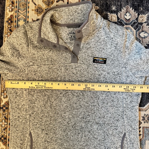 L.L.Bean Women’s Heathered Gray 1/4 Snap Pullover Size Medium - Picture 8 of 11